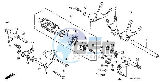 GEARSHIFT DRUM/GEARSHIFT FORK