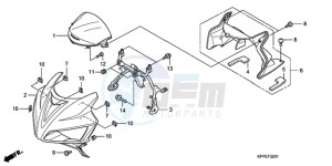 CBR125RWA France - (F / CMF WH) drawing UPPER COWL (CBR125RW7/RW9/RWA)