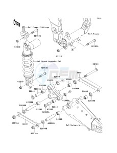 ZX 1000 E [NINJA ZX-10R] (E8F-E9FA) 0E9FA drawing REAR SUSPENSION