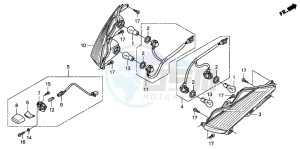 FES125 S-WING drawing REAR COMBINATION LIGHT (FES1253-5)(FES1503-5)