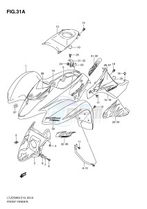 LT-Z250 (E19) drawing FRONT FENDER (MODEL L0)