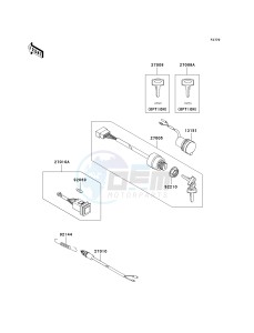 KAF 400 A [MULE 610 4X4] (A6F-AF) A8F drawing IGNITION SWITCH