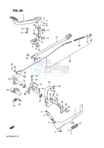 VS750GL (E1) INTRUDER drawing PROP STAND - REAR BRAKE (MODEL F)