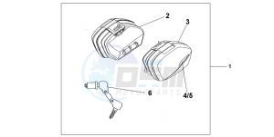 CBF600S drawing STANDARD PANNIER SET - PEARL BREEZY BLUE