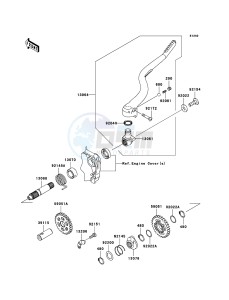 KX250F KX250YBF EU drawing Kickstarter Mechanism