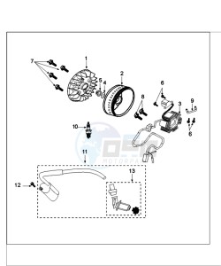 TWEET 125 V PRO drawing FLYWHEEL MAGNETO