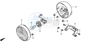 SGX50 drawing HEADLIGHT