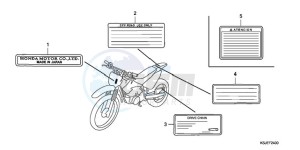 CRF80F9 Mexico - (MX) drawing CAUTION LABEL