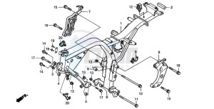 CB600F2 HORNET S drawing FRAME BODY