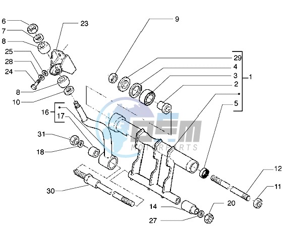 Swinging arm