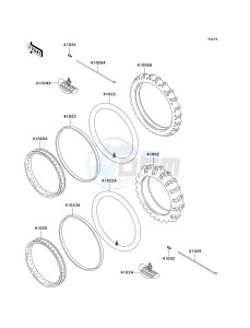 KDX 220 A [KDX220R] (A9) [KDX220R] drawing WHEELS_TIRES