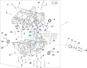 RSV4 1000 RR E4 ABS (NAFTA) drawing Crankcases I