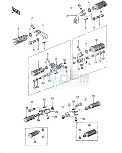 KZ 650 C [CUSTOM] (C1-C3) [CUSTOM] drawing FOOTRESTS