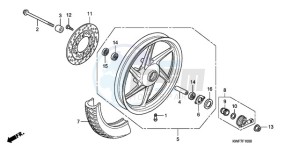 CBF125MA France - (F) drawing FRONT WHEEL