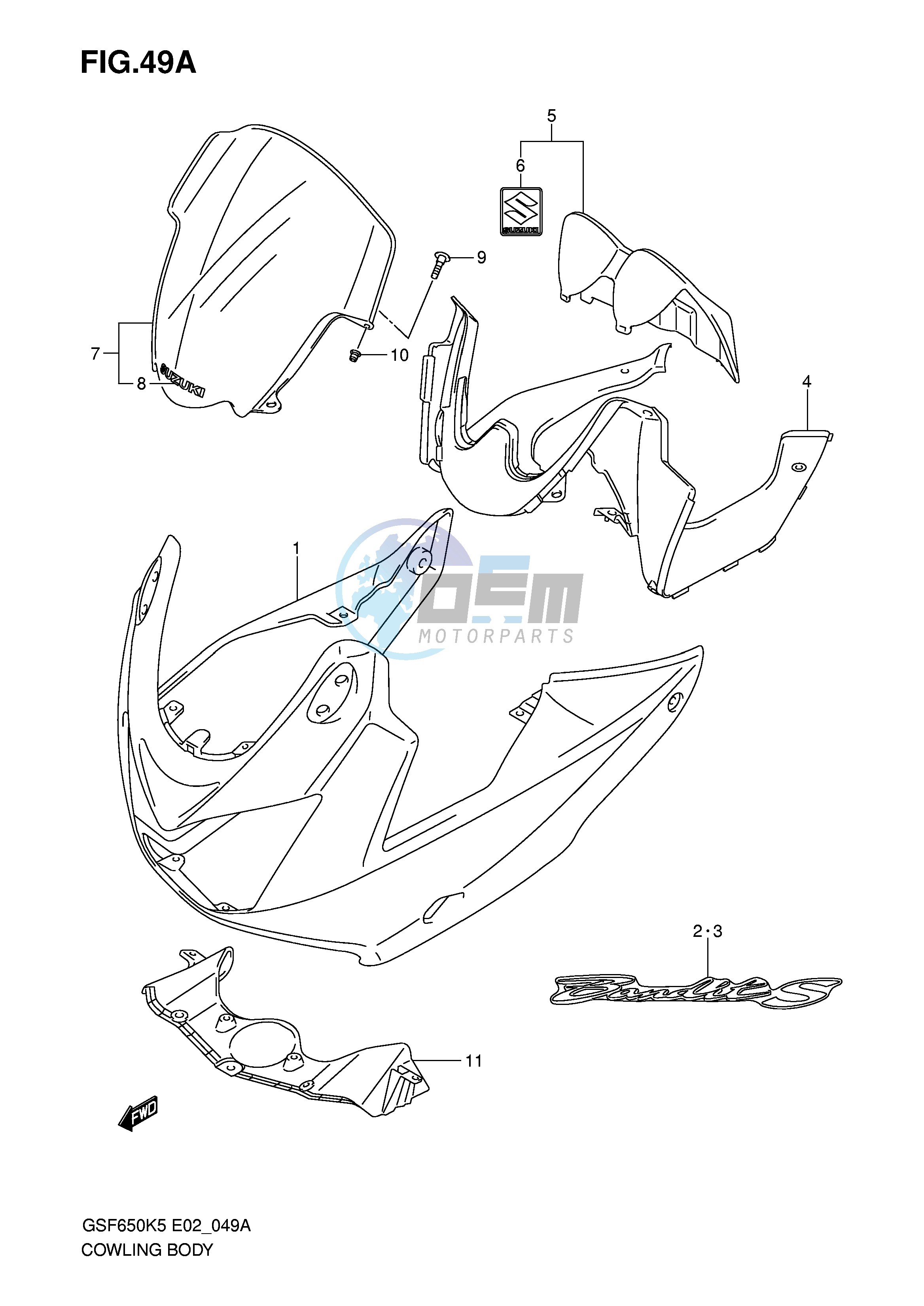 COWLING (GSF650SK6 SUK6 SAK6 SAUK6)