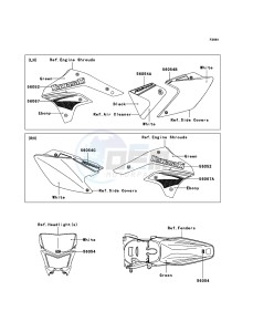 KLX450R KLX450A8F EU drawing Decals