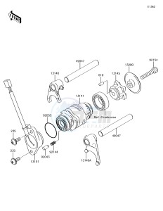 KLX110 KLX110CJF EU drawing Gear Change Drum/Shift Fork(s)