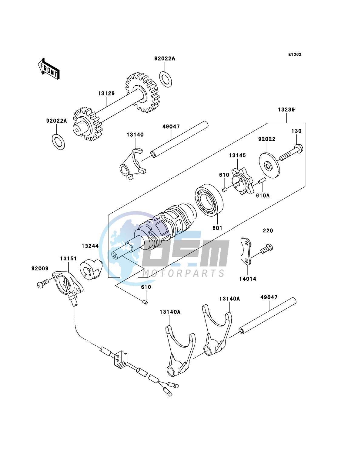 Gear Change Drum/Shift Fork(s)