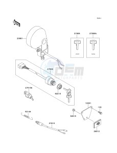 KAF 300 D [MULE 520] (D1-D2) [MULE 520] drawing HEADLIGHT-- S- -_IGNITION SWITCH