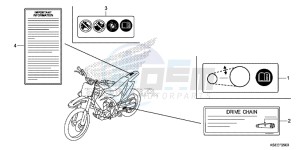 CRF150RD CRF150R Europe Direct - (ED) drawing CAUTION LABEL