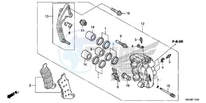 VFR1200XDE CrossTourer - VFR1200X Dual Clutch 2ED - (2ED) drawing L. FRONT BRAKE CALIPER