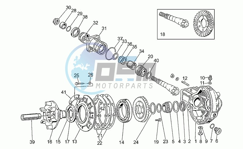 Rear bevel gear