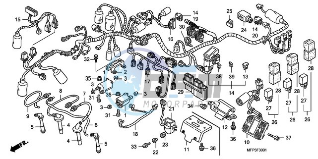 WIRE HARNESS/IGNITION COIL (CB1300S/CB1300SA)