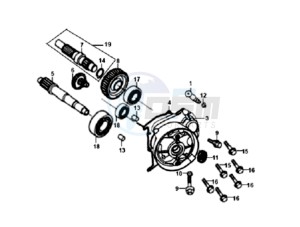 FIDDLE II 50 45KMH NEW ENGINE drawing CRANKCASE - DRIVE SHAFT - CRANKCASE