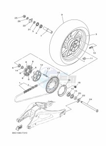 TRACER 900 MTT850 (B5C9) drawing REAR WHEEL