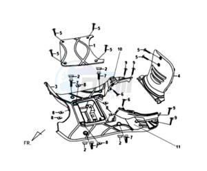 FIDDLE II 50 drawing FOOTREST / LOWER COWLING