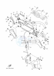 XSR700 MTM690-U (BJW1) drawing RADIATOR & HOSE