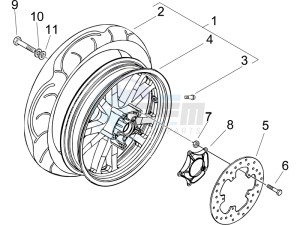 Beverly 250 ie e3 drawing Rear Wheel