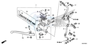 SH125ADE SH125AD UK - (E) drawing FRONT BRAKE MASTER CYLINDER (ABS)