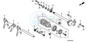 CBR600RA9 France - (F / ABS CMF MME) drawing GEARSHIFT DRUM