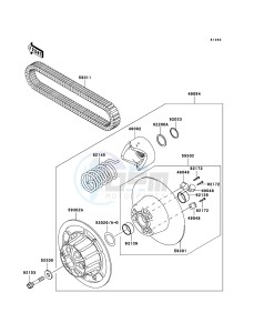 MULE 3010 DIESEL 4x4 KAF950B7F EU drawing Driven Converter/Drive Belt