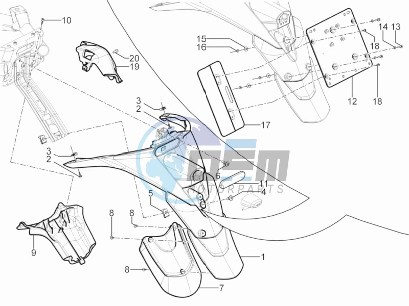 Rear cover - Splash guard