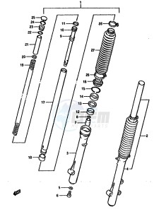 DR125S (F-H-J) drawing FRONT FORK