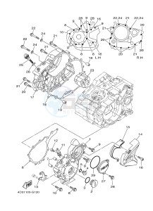 YFM250R YFM25RD RAPTOR 250 (1BTN 1BTP 1BTR) drawing CRANKCASE COVER 1