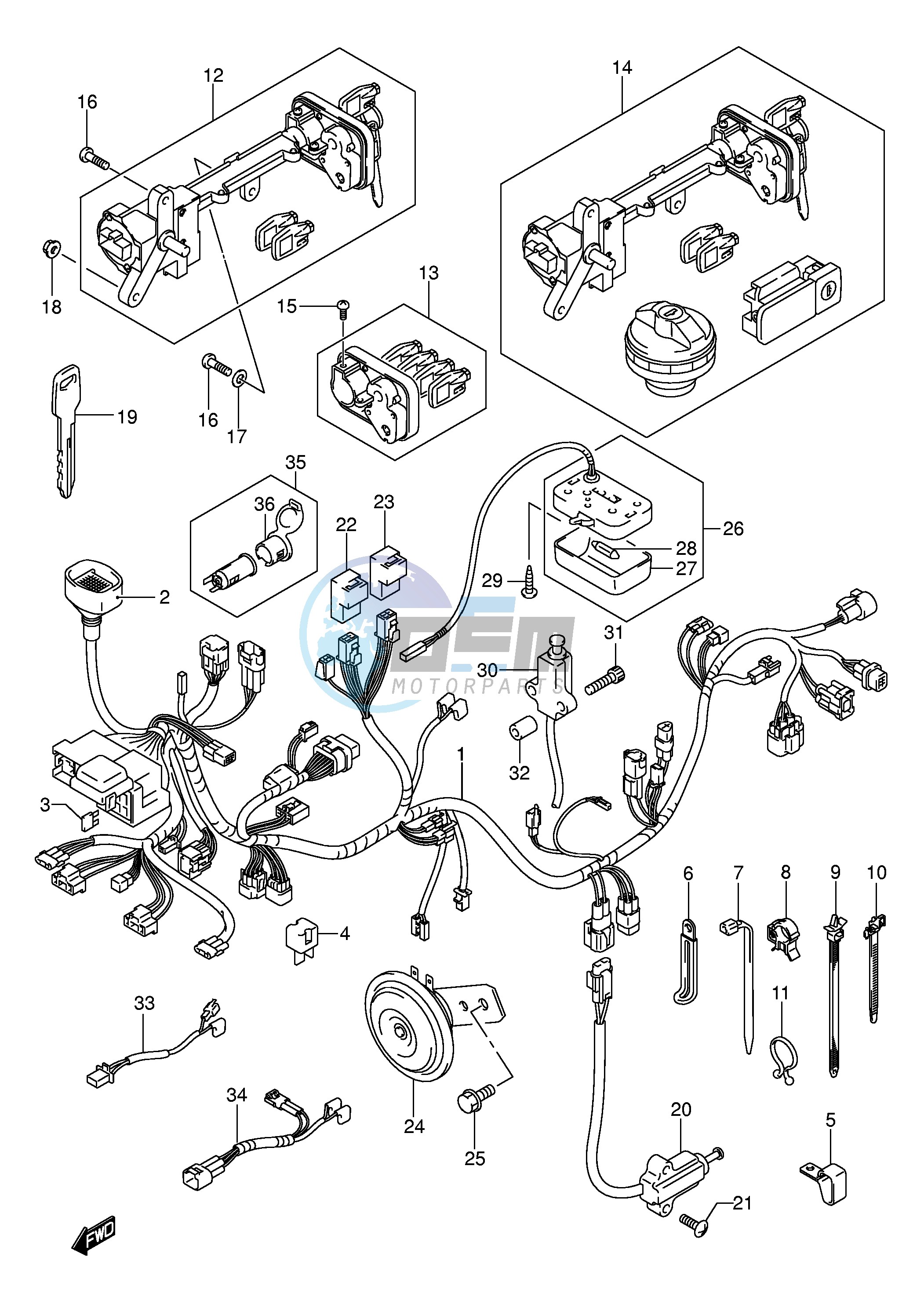 WIRING HARNESS (MODEL K3 K4 E2,E19,E24,E71)