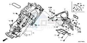 CB500XE CB500X ABS UK - (E) drawing REAR FENDER