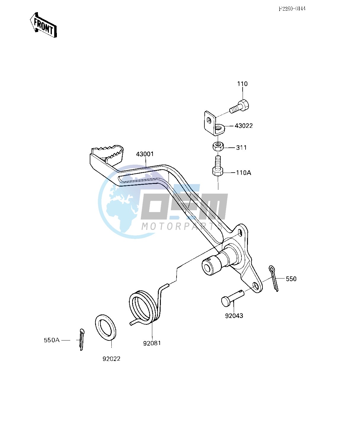 BRAKE PEDAL -- 85 A2- -