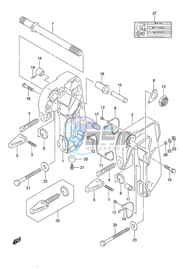 Clamp Bracket Remote Control w/Power Tilt Tiller Handle w/Power Tilt