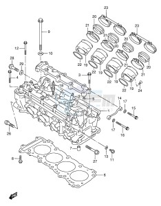 GSX-R750 (E2) drawing CYLINDER HEAD (MODEL W X)