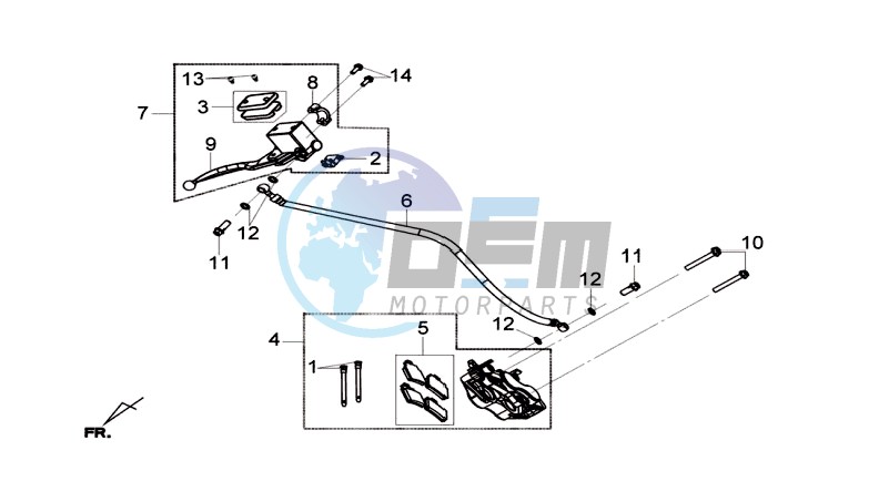 BRAKE CALIPER FOR / BRAKE LEVER CPL