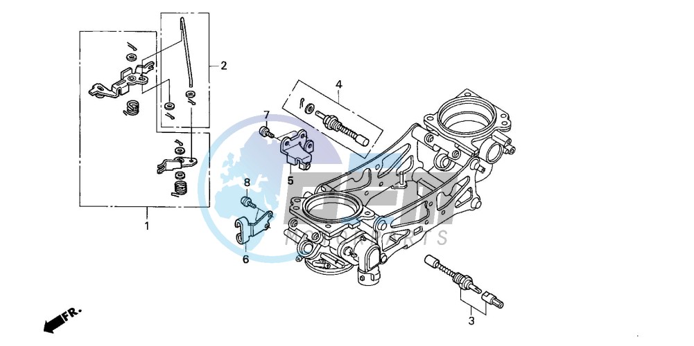 THROTTLE BODY(COMPONENT P ARTS)(VTR1000SP2/3/4/5/6)