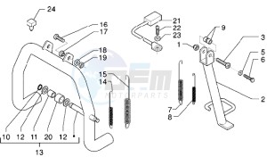 X9 250 drawing Central stand - side stand