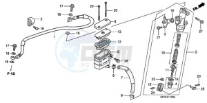 CBR125RW9 France - (F / CMF) drawing RR. BRAKE MASTER CYLINDER