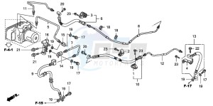 FJS400D SILVER WING drawing REAR BRAKE PIPE (FJS600A)