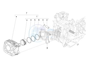 LT 150 4T 3V IE NOABS E3 (APAC) drawing Cylinder-piston-wrist pin unit