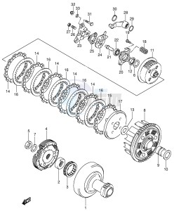 LT-F250 (E3-E28) drawing CLUTCH (MODEL K4)